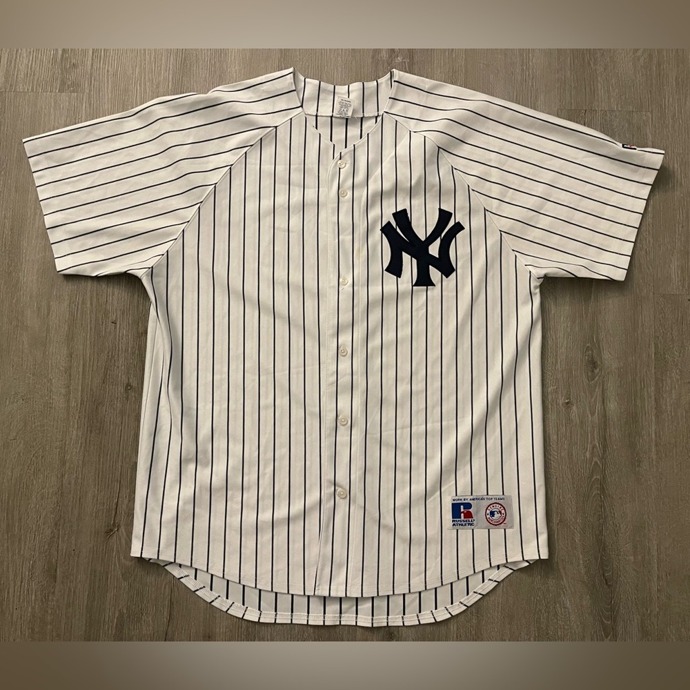 Vintage 90s New York Yankees Home Jersey Men’s Size XL Pinstripe Russell